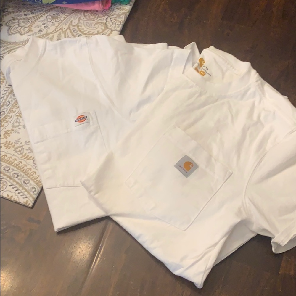 2 solid white tee’s